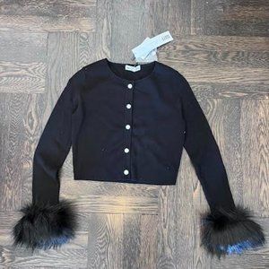 WAYF x Jourdan Sloane Gigi Faux Fur Trim Cardigan - NWT, SOLD OUT, size small